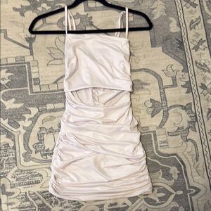 Elegant White Ruched Dress